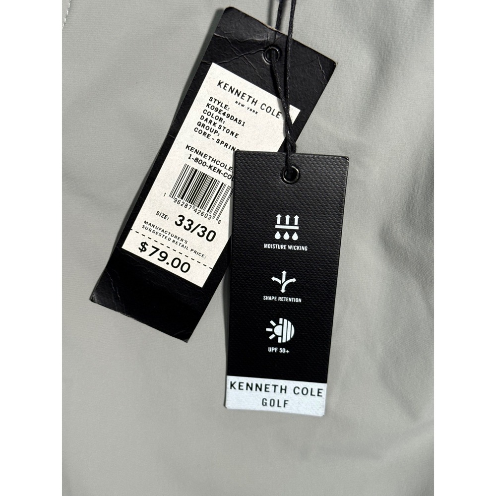 Kenneth Cole Golf Pants Mens 33x30 Performance Dark Stone Grey NWT K09E49DA81 - Picture 2 of 10